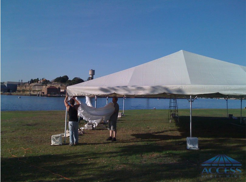Wedding setup at Clarkes Point (Hunters Hill)